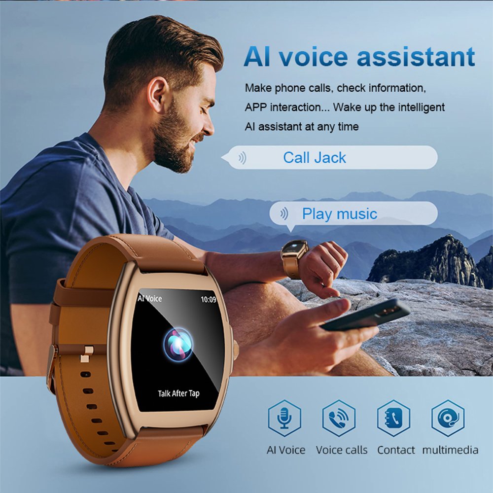 AW73 1.77'' Curved HD Screen Business Smartwatch Health Reloj inteligente Montres Fitness Sleep Tracker Fashion Smart watch Men