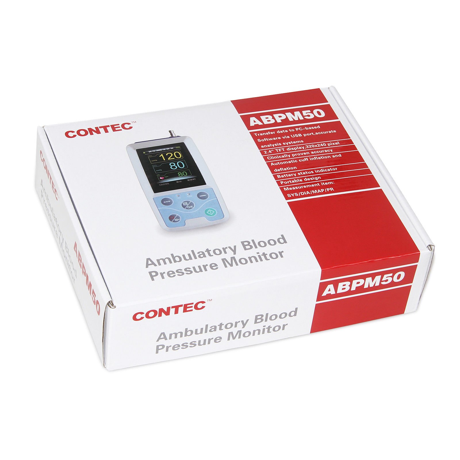 RTS ABPM50 Ambulatory Blood Pressure Monitor 24 hours recorder NIBP software+3 cuffs