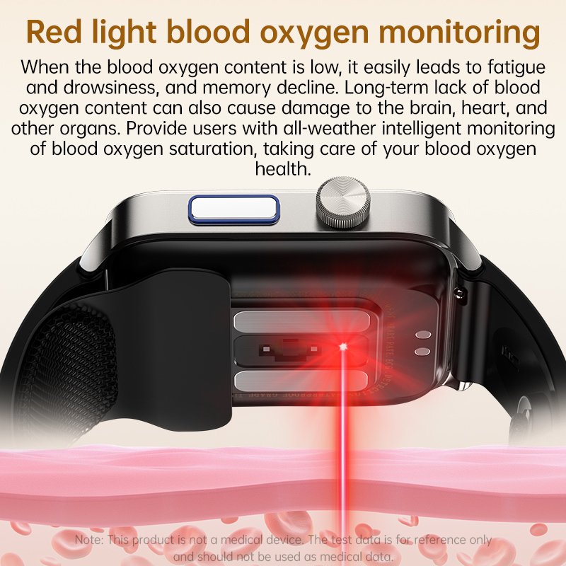 Temperature Heart Rate Medical Grade Air Pump Stainless Steel Health Smartwatch P60 Medical Blood Pressure Watch
