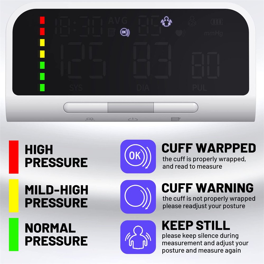 Health Monitor Sphygnomanometer Pressure Meter BP Monitor Blood Pressure Machine Rechargeable Digital Blood Pressure Monitor