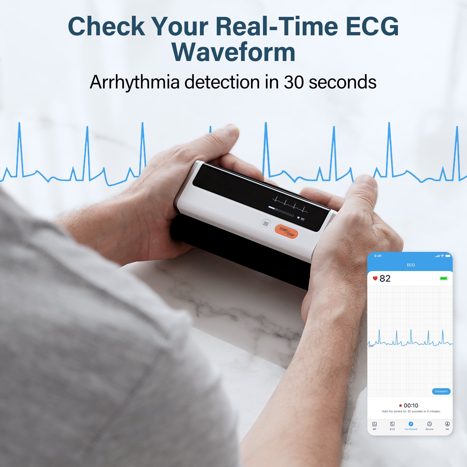 Checkme BP2 CE Approval Portable Automatic Digital Blood Pressure Monitor with Ecg Sphygmomanometer Cuff Blood Pressure Machine