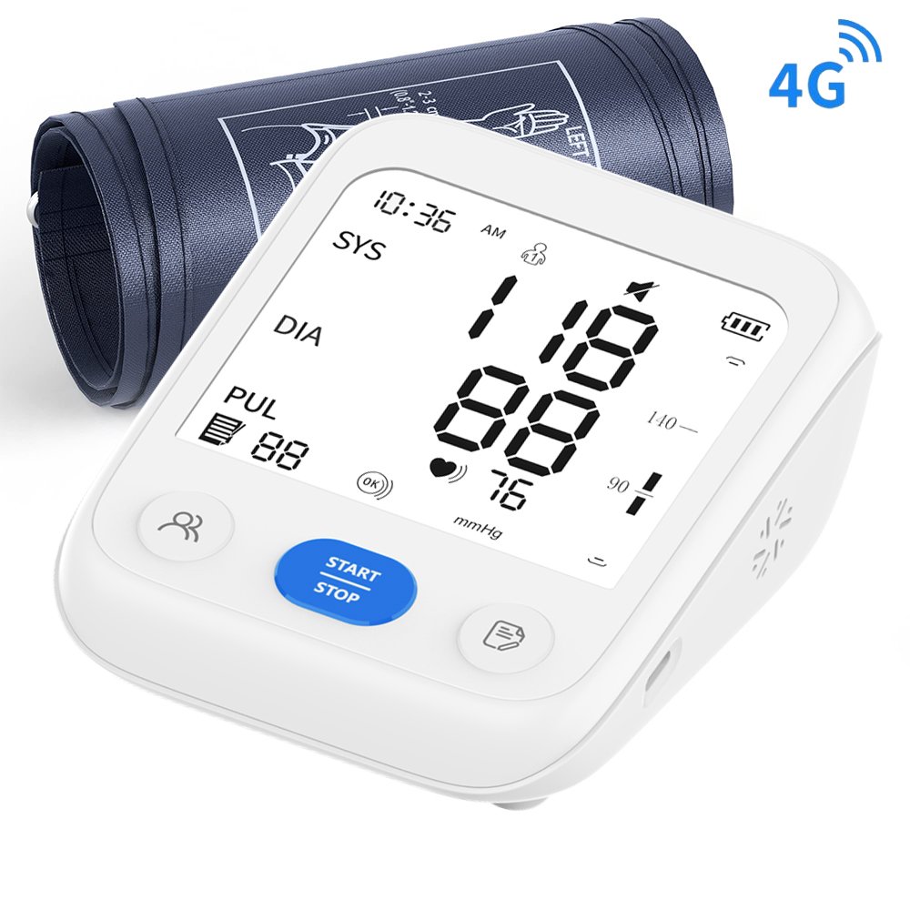 Rechargeable 4G Portable Cellular Electric Arm Blood Pressure Monitors 4G BP Monitor Blood Pressure Machines for Home Use