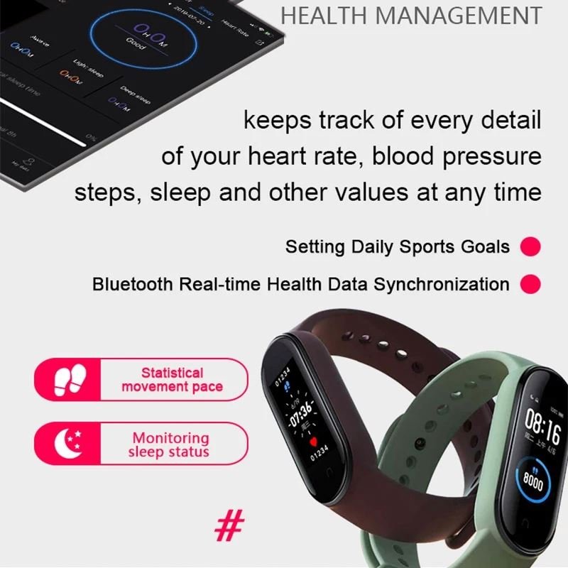 Sport Fitness bracelet Watch Blood Pressure Heart Rate Waterproof Wristband M5 Smart Band m5 smart watch