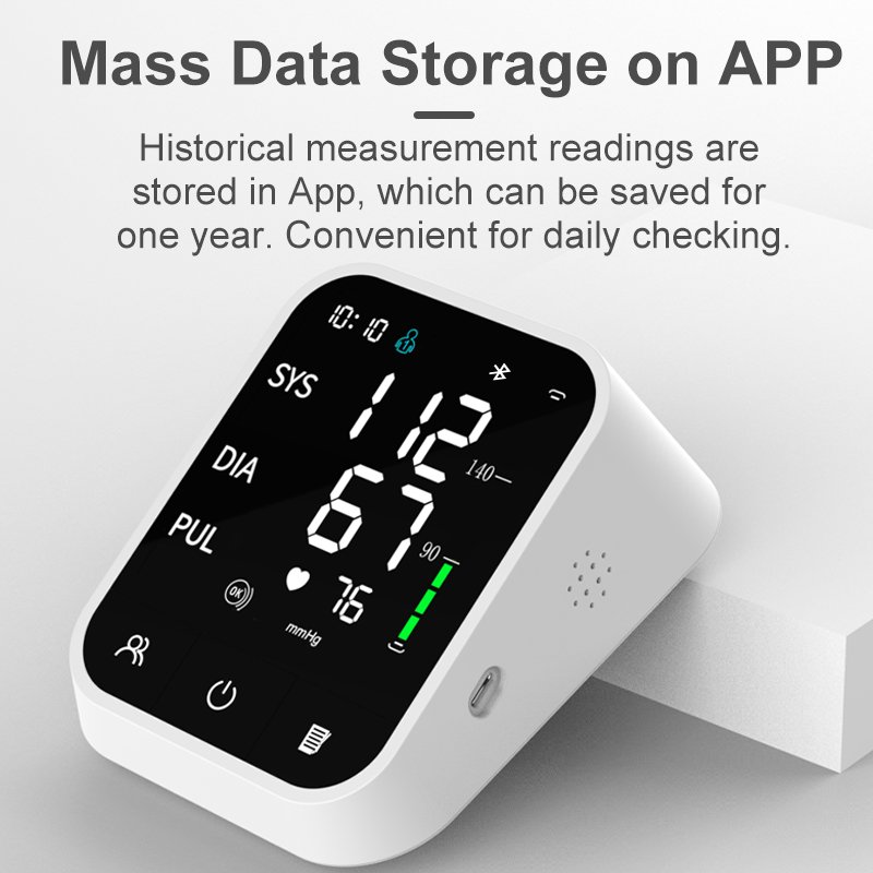 Wireless Voice Portable Upper Arm Blood Pressure Monitor Tensiometro Digital BP Monitor Bluetooth Blood Pressure Machine