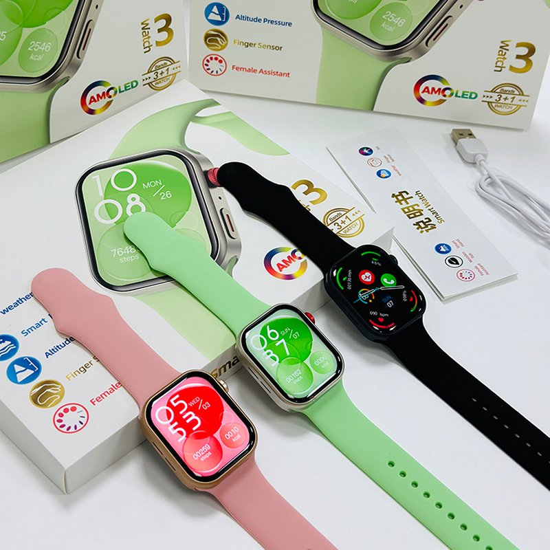 Z03 PRO Smart Watch Set with 3 Straps Heart Rate Blood Pressure Blood Oxygen Sleep Health Monitoring BT calling Smartwatch