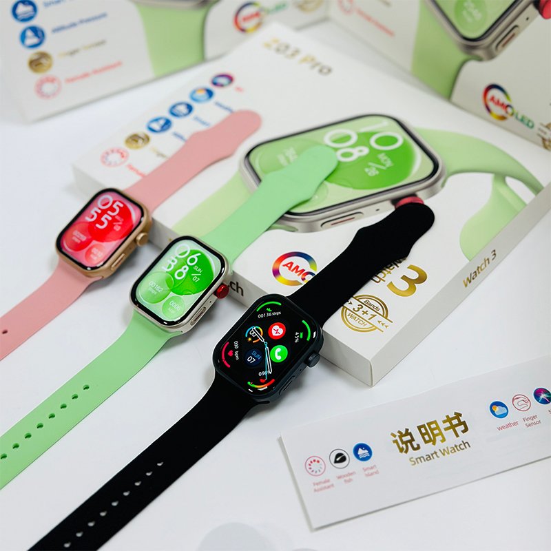 Z03 PRO Smart Watch Set with 3 Straps Heart Rate Blood Pressure Blood Oxygen Sleep Health Monitoring BT calling Smartwatch