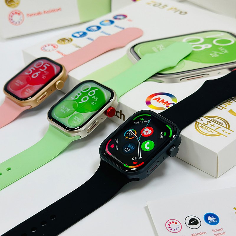 Z03 PRO Smart Watch Set with 3 Straps Heart Rate Blood Pressure Blood Oxygen Sleep Health Monitoring BT calling Smartwatch