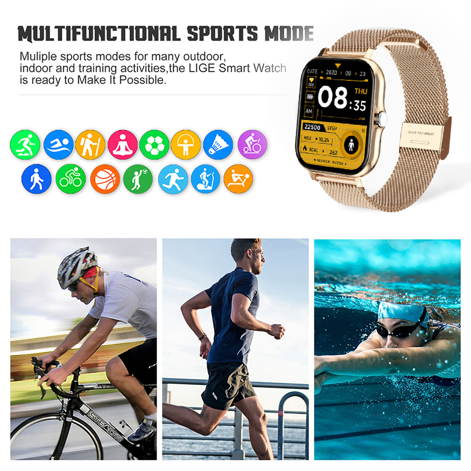Smart Watch Man 1.83inch Fitness Ip67 Waterproof Heart Rate Blood Pressure Monitor Y13 Reloj Smart Watches For Android Ios