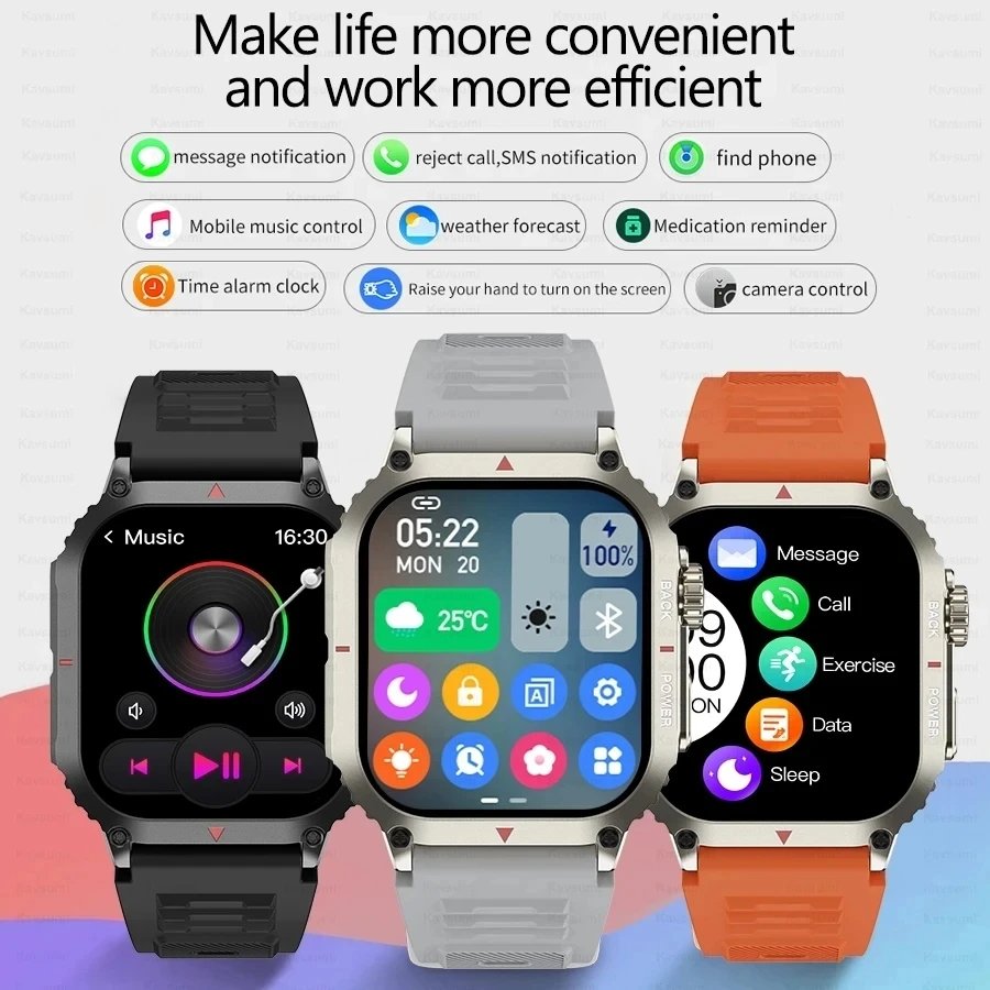 DK66 IP68 Waterproof Smartwatch Man Outdoor Sport Smart Watch for Men Women With Heart Rate Blood Pressure Monitoring