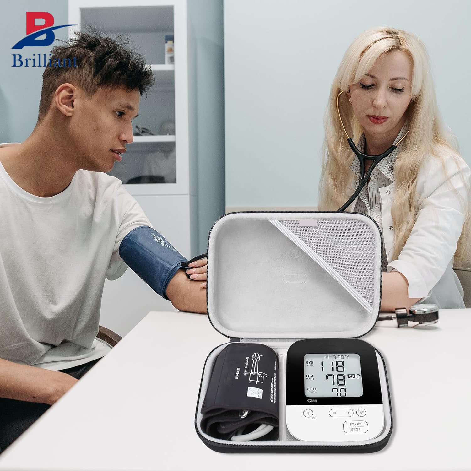Factory Price EVA Blood Pressure Monitor Case with Custom Logo Hard Eva Case For Omron Arm Blood Pressure