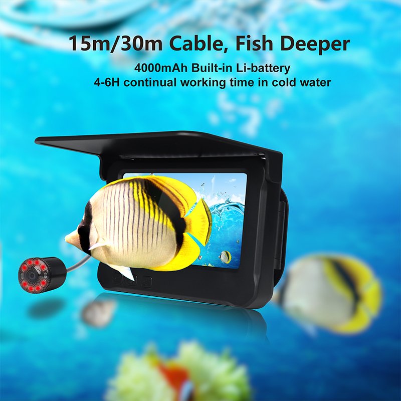 IP68 waterproof portable fish finder with 4.3 inches screen IPS screen for catfish fishing accessories and equipment