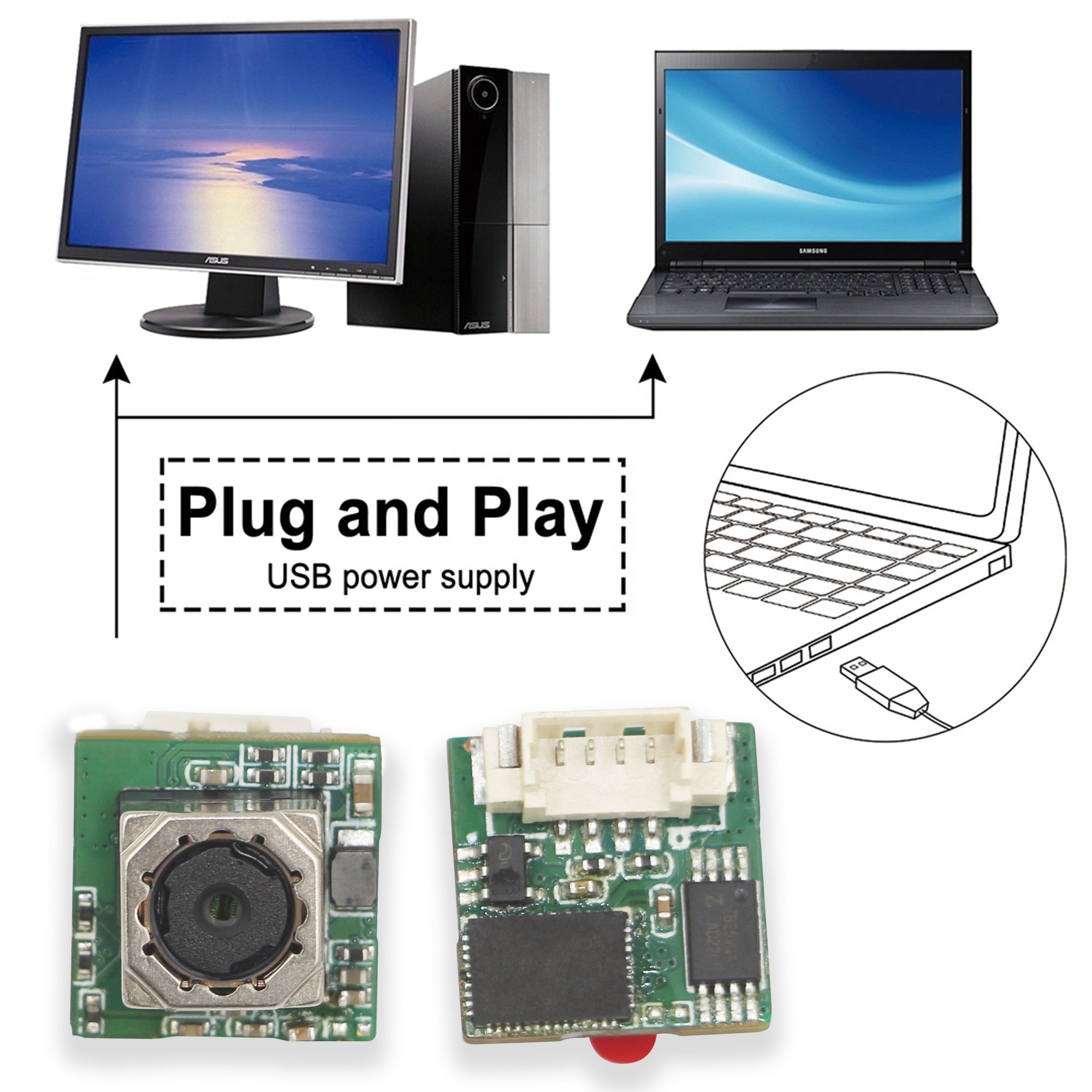 Factory custom 2MP 1080P HDR 60fps Mini Camera Module OV2740 Cmos Sensor USB Interface Wide dynamic mobile phone camera module