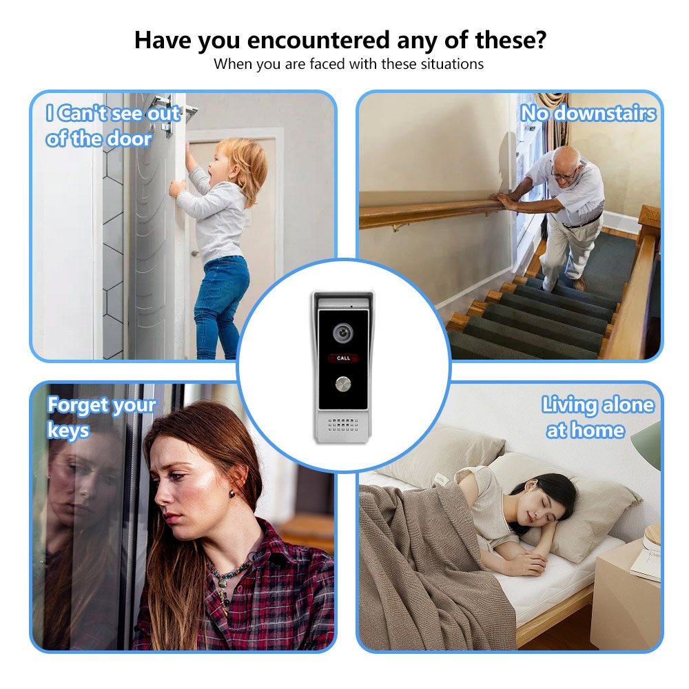 Factory Supply 7 inch HD Monitoring Sensing Safe And Convenient Doorbell Camera Video Intercom System for Home Security