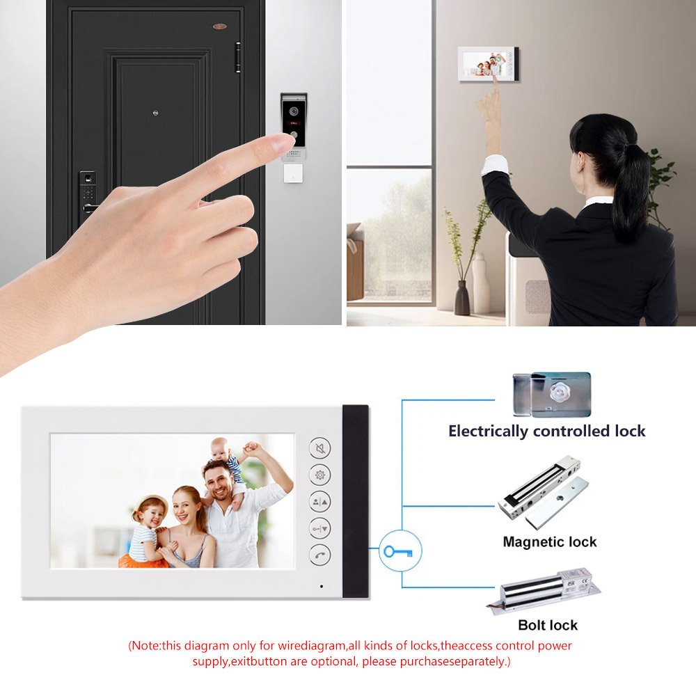 Factory Supply 7 inch HD Monitoring Sensing Safe And Convenient Doorbell Camera Video Intercom System for Home Security