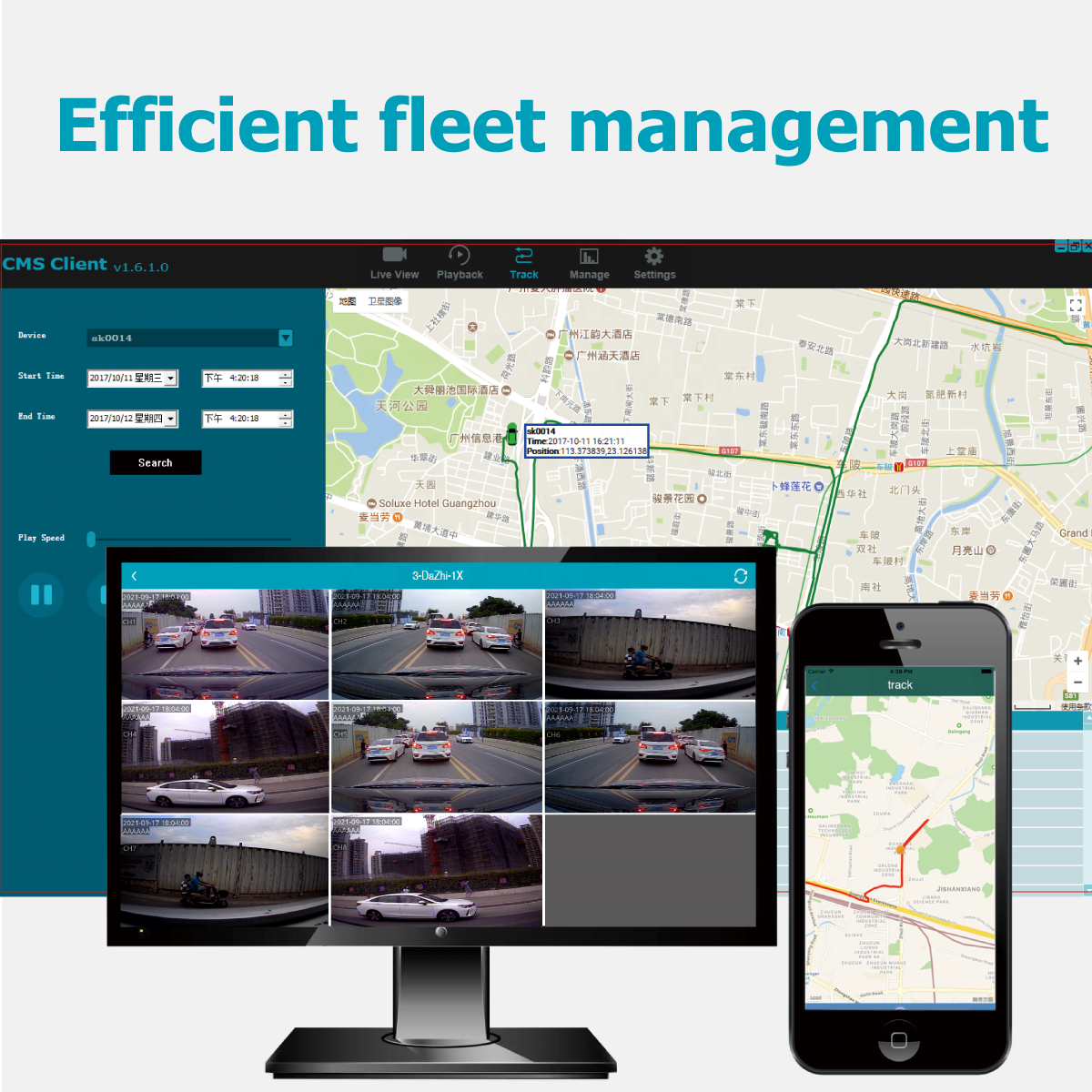 STONKAM 8 CH MDVR 4G System ADAS DMS BSD/360 Algorithm IP69K Waterproof 1080P Video Output H.264/H.265 for Fleet Management
