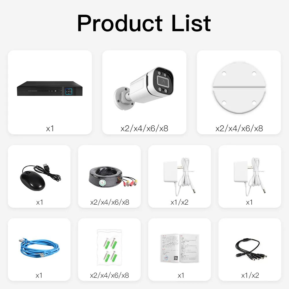Popular ANRAN 8CH Surveillance Camera 8PCS 1080P Outdoor Analog Security Camera AHD DVR Kit Day/Night Home Video CCTV System