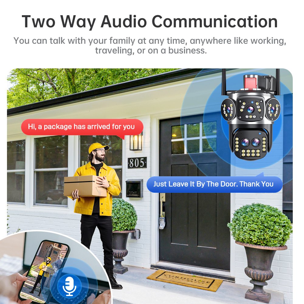 Wireless WiFi CCTV PTZ Outdoor Camera O-KAM HD CCTV Camera 360 Degree Rotation Cloud Storage Video Playback Wifi Security Camera