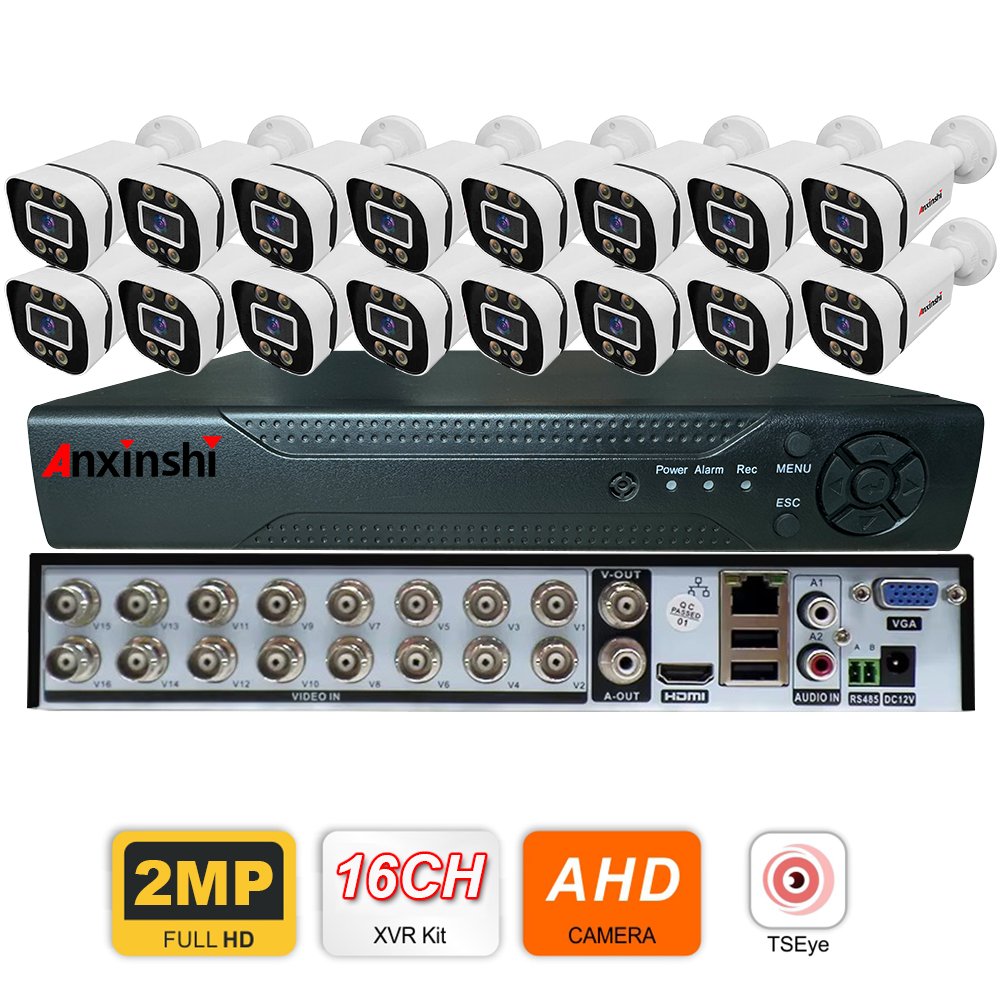 16CH HD Analog Camera Video System Waterproof HD picture indoor and outdoor simple installation cctv camera AHD camera kit 16CH