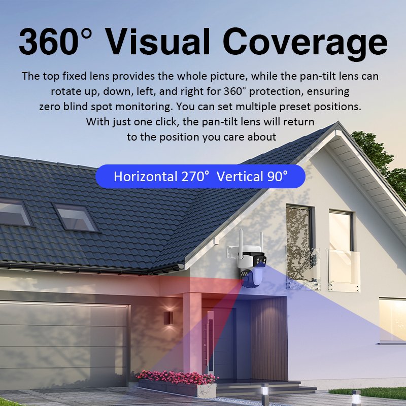 VStarcam 6MP BG621TR 10X Zoom Smart Hot Sales Network Camera 3 Lens PTZ Human Motion Tracking Security Outdoor Solar Camera 4G