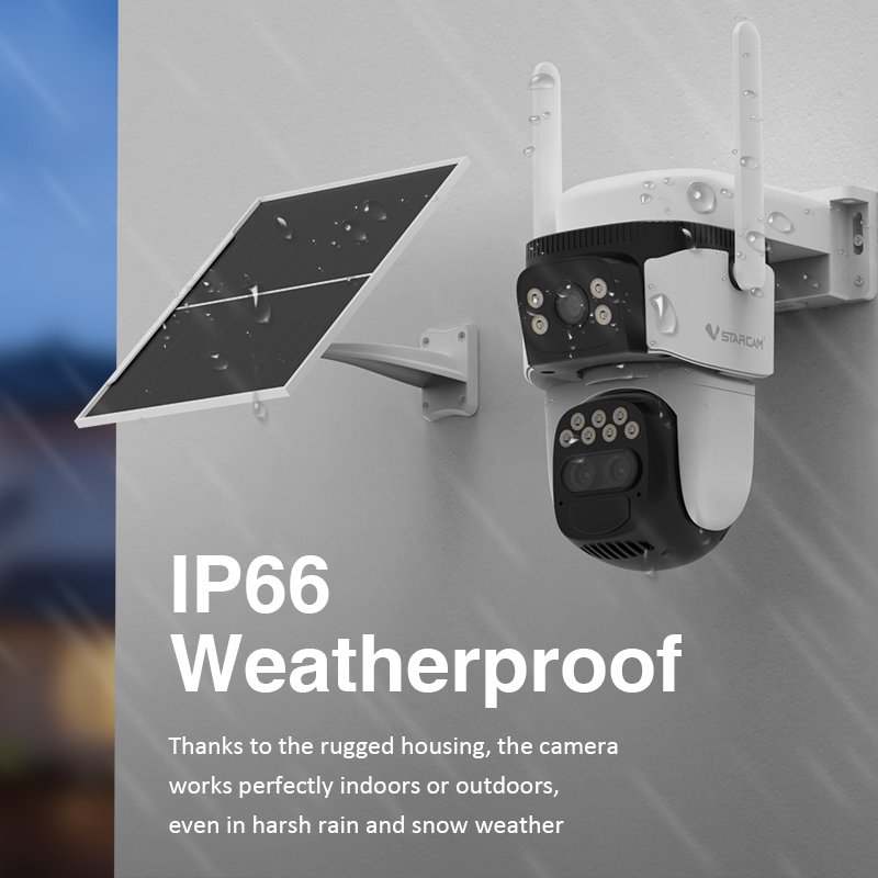 VStarcam 6MP BG621TR 10X Zoom Smart Hot Sales Network Camera 3 Lens PTZ Human Motion Tracking Security Outdoor Solar Camera 4G
