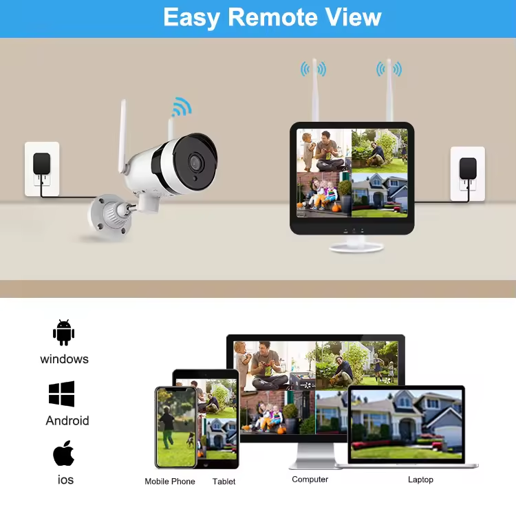Cheap Eseecloud Outdoor 3MP 5MP 8CH Wireless Home Security CCTV Camera Systems WiFi Camera NVR Kit Video Surveillance System OEM
