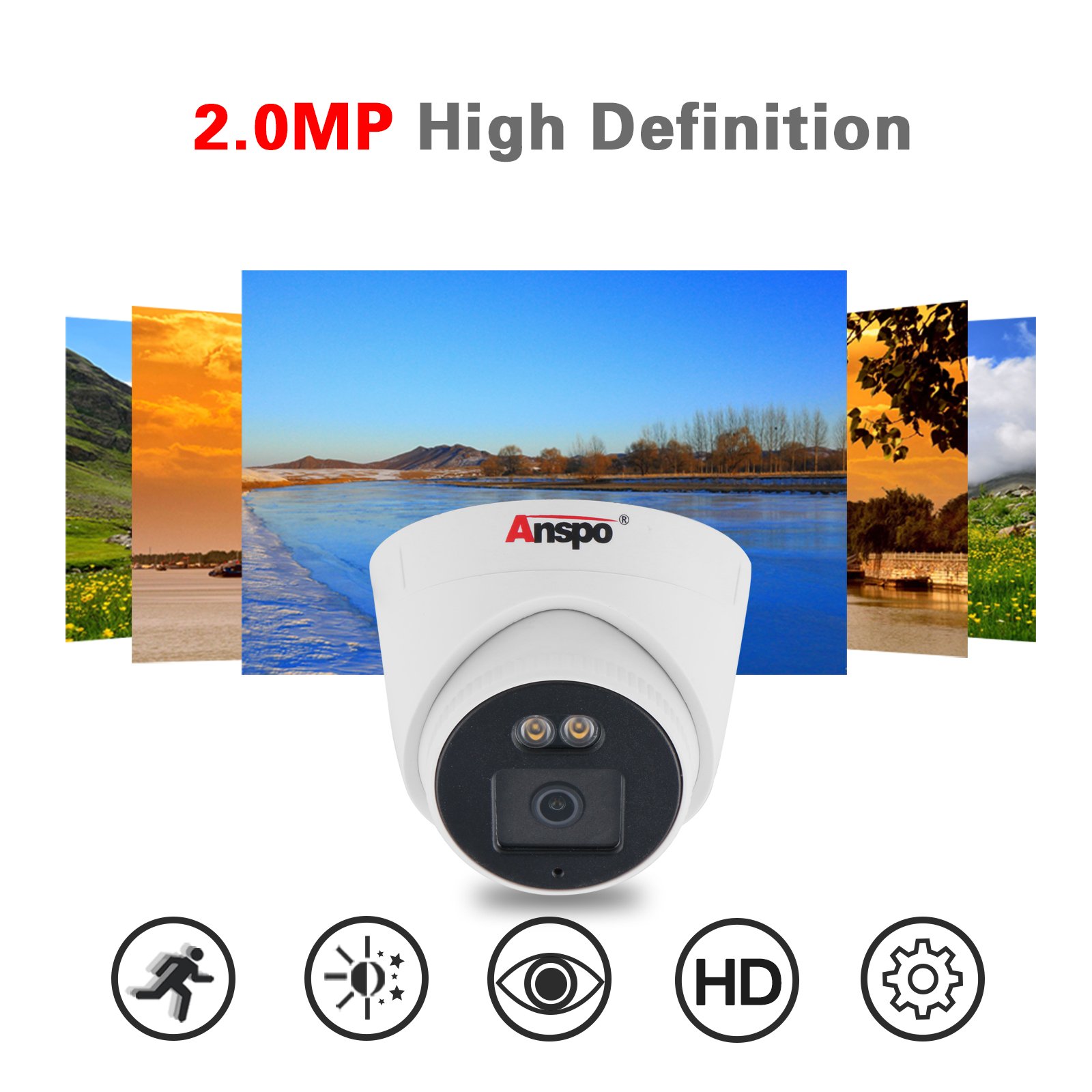 2mp 1080p Monitor analog camera security CCTV camera system night vision home security system dvr