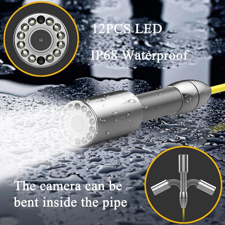 Dropshipping 360 Degree Rotating Underwater Fishing CCTV Camera Drain Sewer Inspection System Video Pipe Inspection Camera