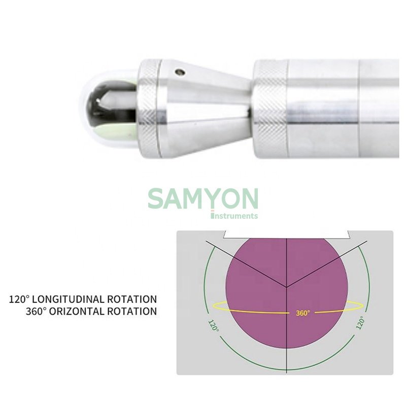 100m cable handle winch clear image 65mmPTZ stainless steel probe water well borehole camera sewer underwater
