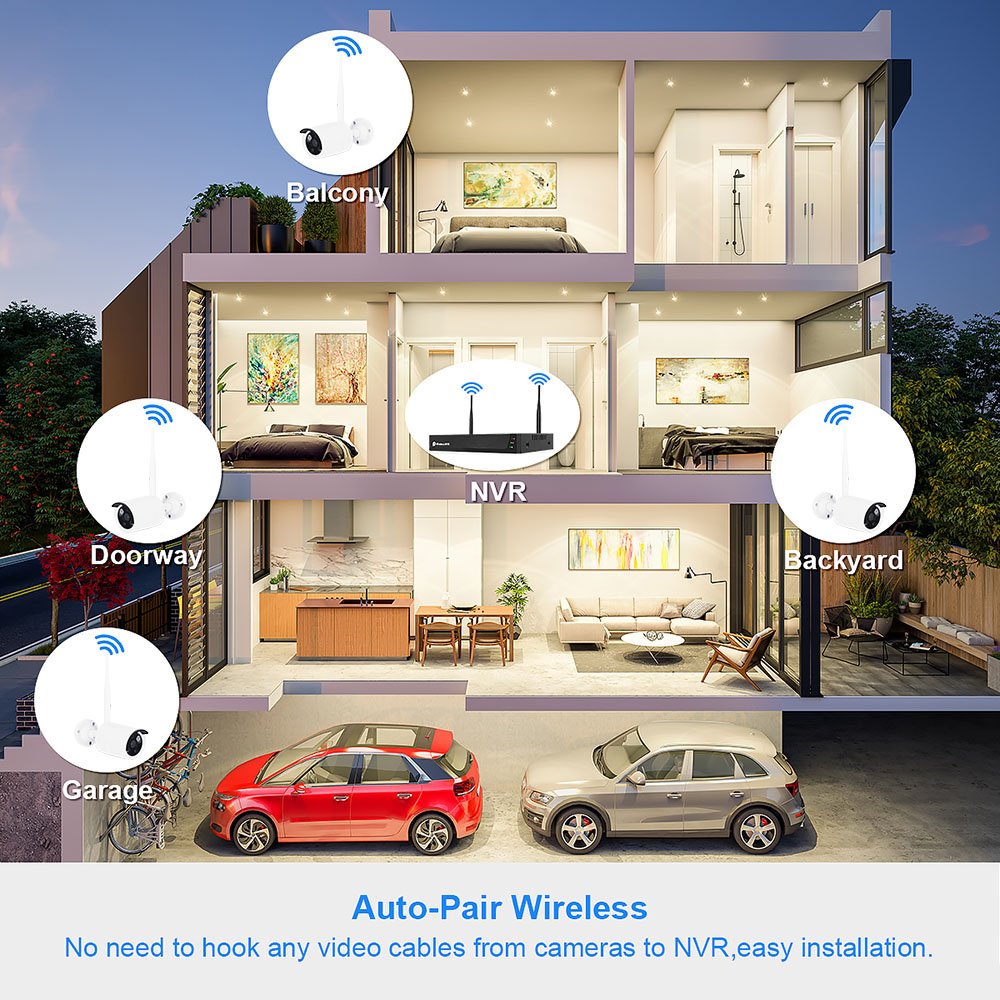 JideTech 3.0MP Tuya ip 4 Channels Surveillance System Security Bullet CameraH.265 Outdoor Analog Camera
