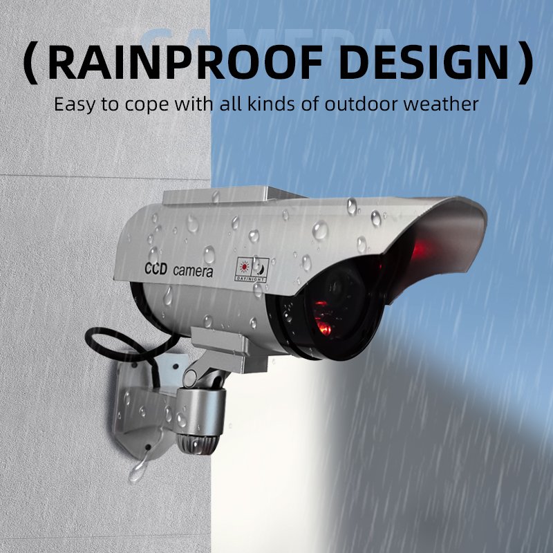 Manufacturer Solar Powered Analog Simulated Camera with Motion Sensor Flash Green Light Monitor Solar Dummy Camera