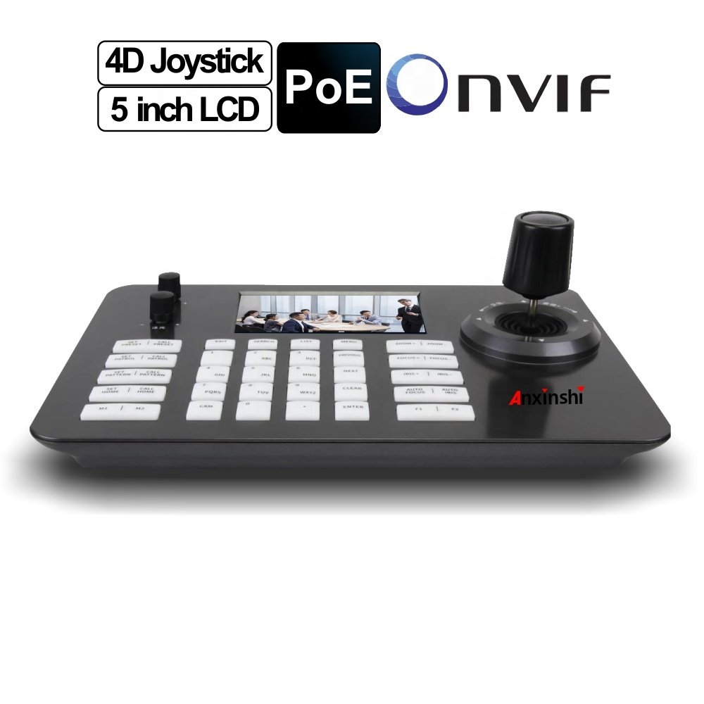 4D IP PTZ Joystick Controllers for CCTV Security Cameras Network & Analog with Decoding LCD Display Screen