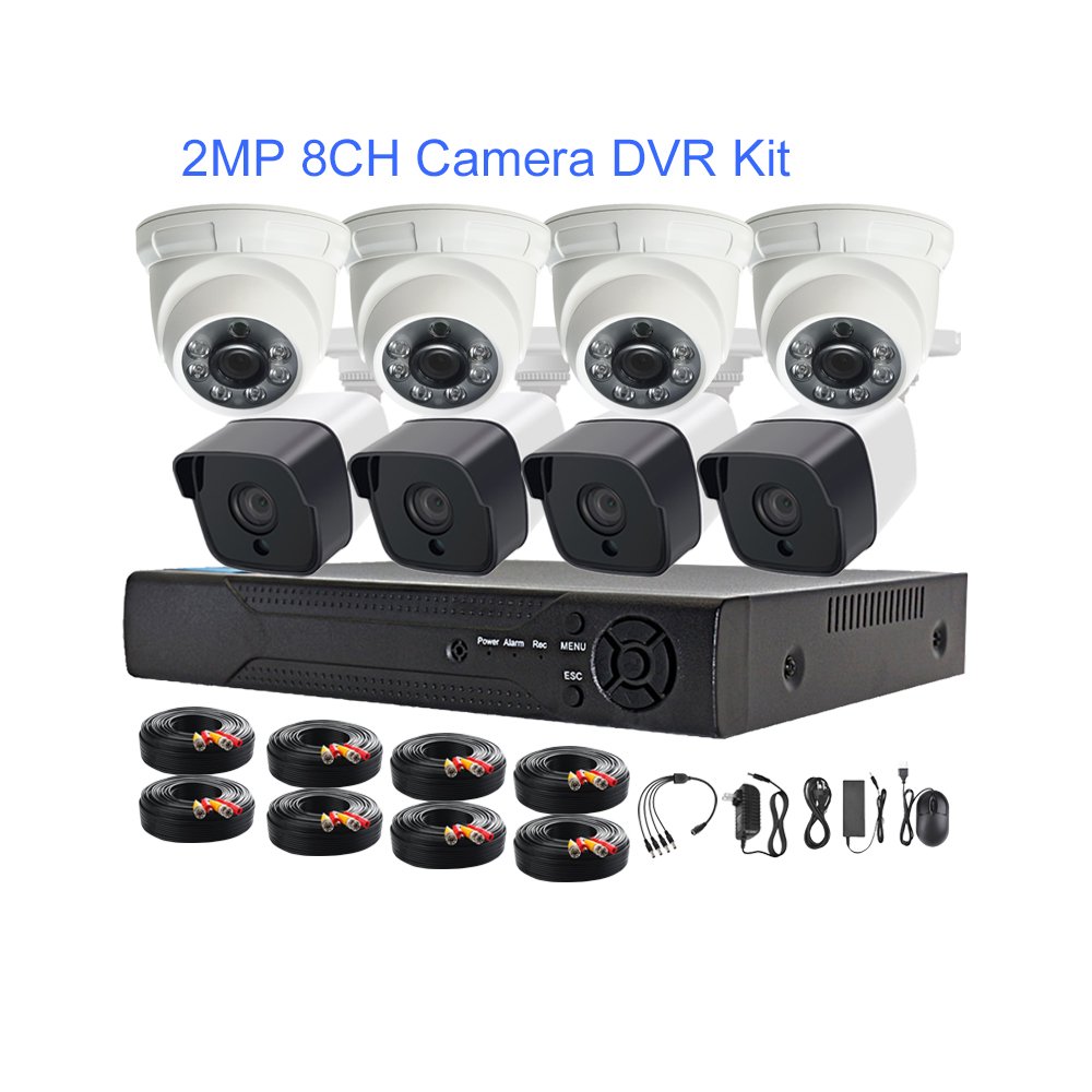 XMeye 6 8 16 channel 8ch AHD DVR kit 2MP 1080P full HD analog camera set all in one cctv camera system for home security