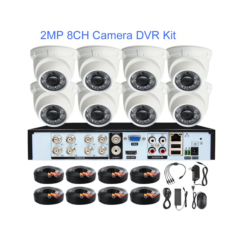 XMeye 6 8 16 channel 8ch AHD DVR kit 2MP 1080P full HD analog camera set all in one cctv camera system for home security