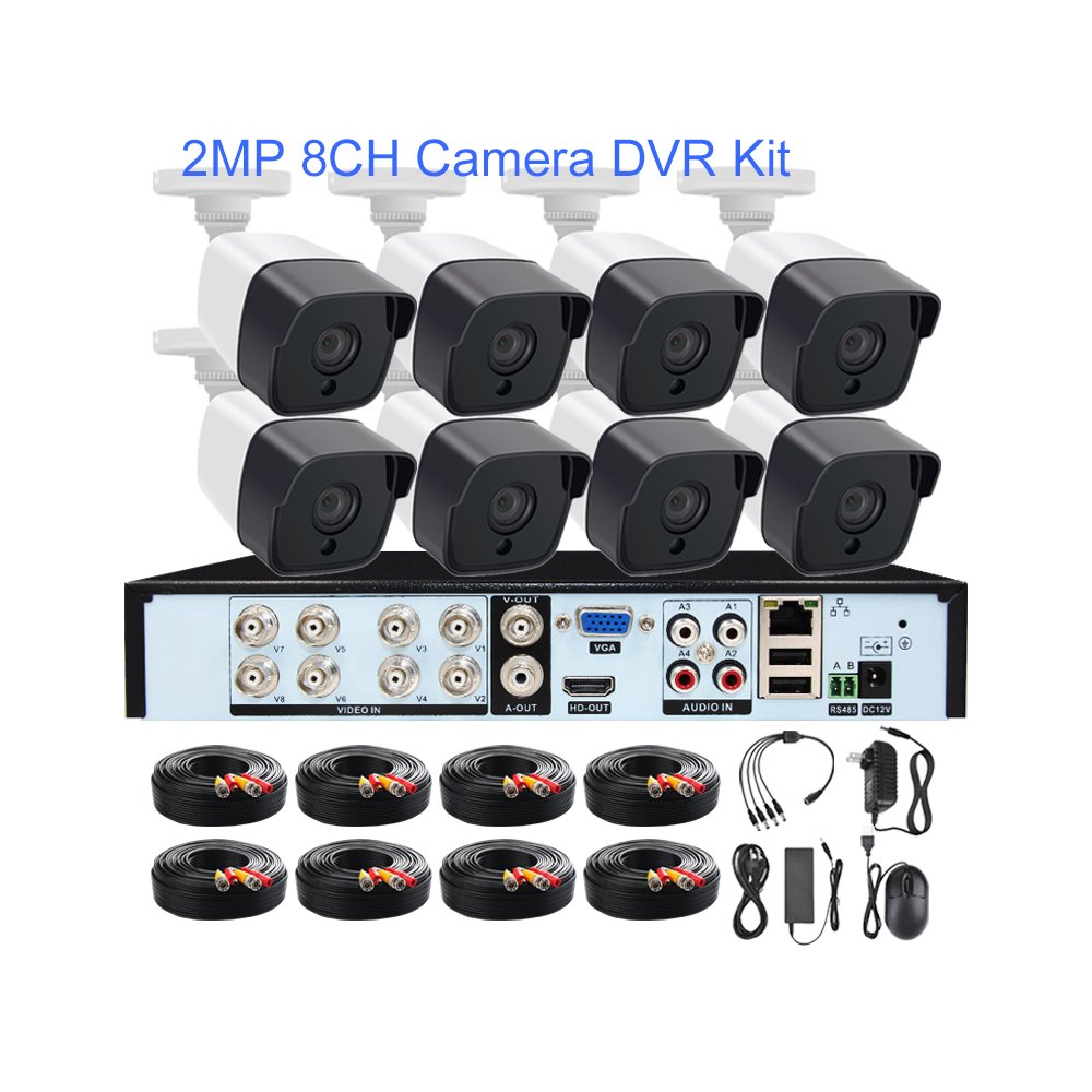 XMeye 6 8 16 channel 8ch AHD DVR kit 2MP 1080P full HD analog camera set all in one cctv camera system for home security