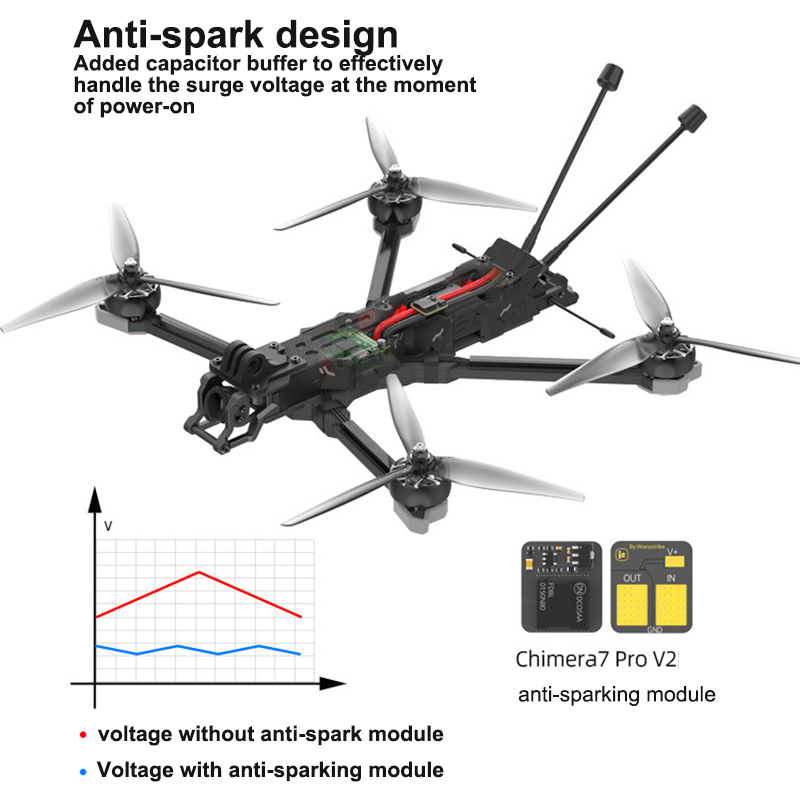 UFlight 7 inch Freestyle Quadcopter drones accessories Analog Caddx Rate 6S Chimera7 Pro V2 6S HD drone race fpv