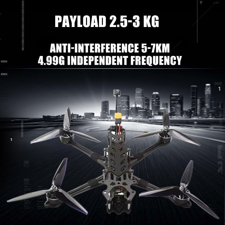 UFlight Analog 7 inch Freestyle FPV Racing Drone BNF PNP payload 2 3.5 4 kg flight time long range video transmission fpv part