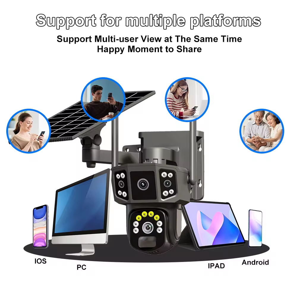 Wifi Camera Automatic Human Tracking WiFi 4G CCTV Security Camera Outdoor PIR Detection Solar WIfi Security Ptz Camera