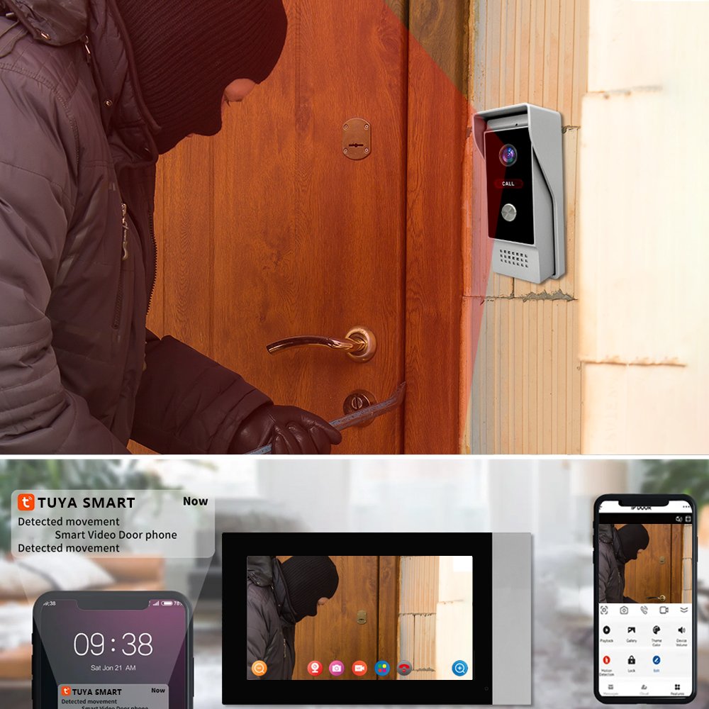 Tuya Cheap Ahd 1080p Tuya Wifi Video Door Intercom System With 7-Inch Display Remote Unlocking