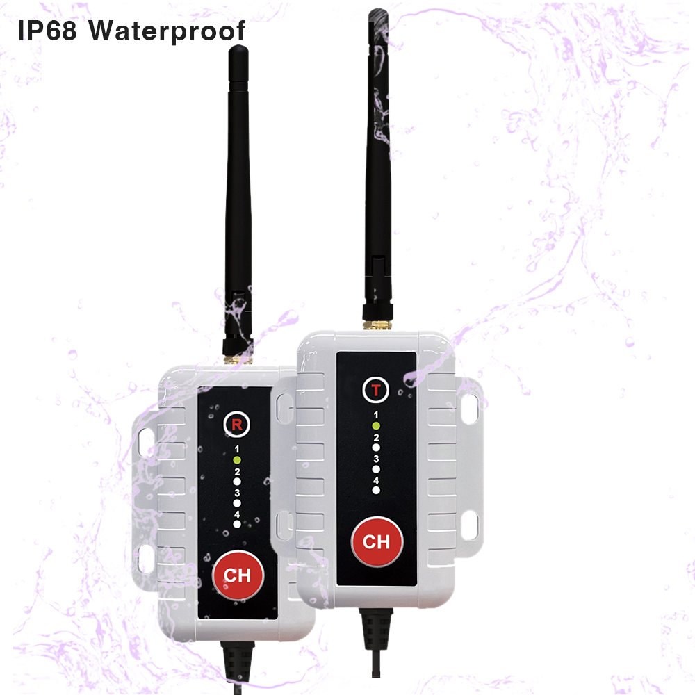 IP68 Waterproof 2.4G Analog Wireless Video Transmitter Support 8 Frequency Switch