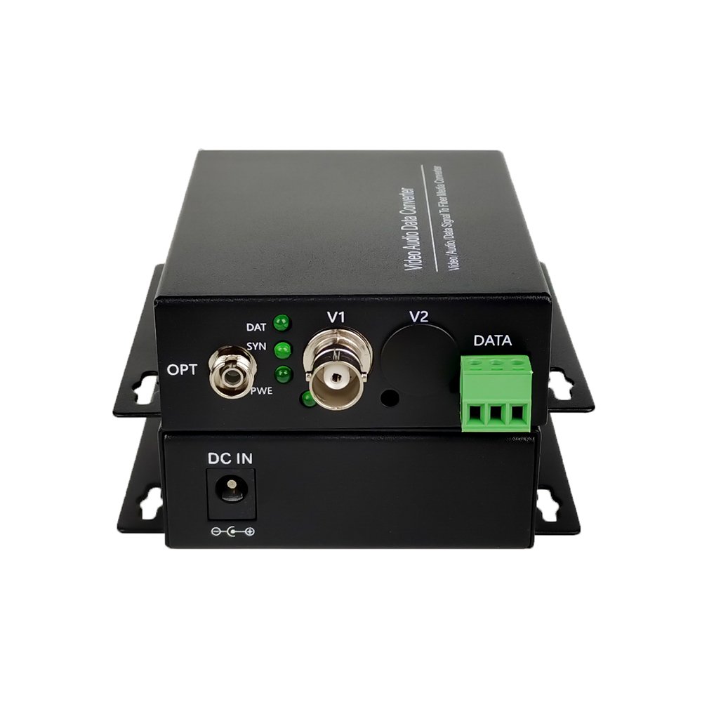 1 channel analog video with bidirectional reverse 485 data to fiber optic converter for analog CVBS camera DC12V FC SM 0-20KM