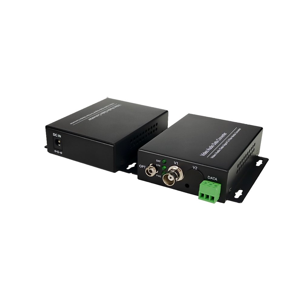 1 channel analog video with bidirectional reverse 485 data to fiber optic converter for analog CVBS camera DC12V FC SM 0-20KM