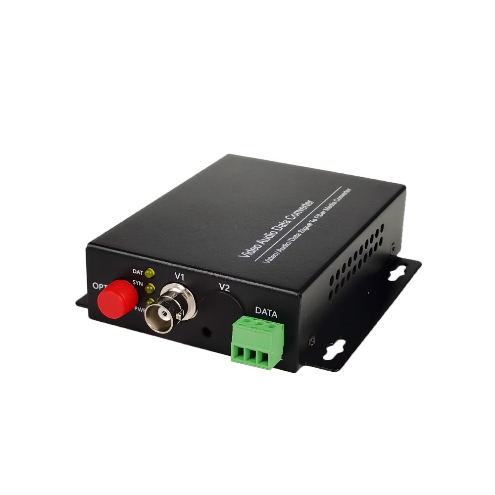 1 channel analog video with bidirectional reverse 485 data to fiber optic converter for analog CVBS camera DC12V FC SM 0-20KM