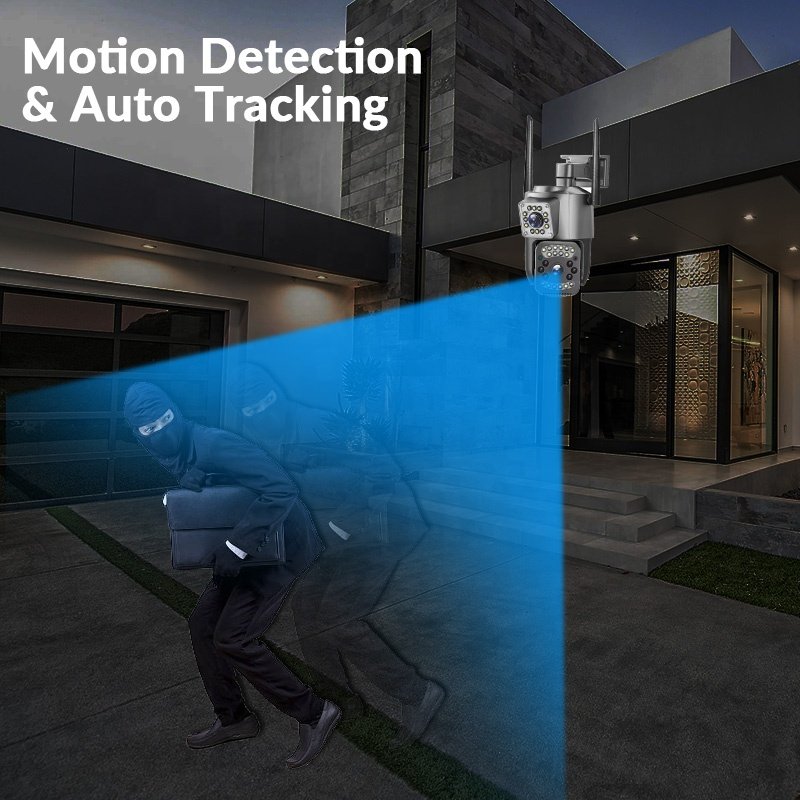 2MP 4MP Dual Lens Bullet+PTZ Home Security CCTV Camera IP66 Motion Detect Alarm V380 Pro 4G SIM Card IP Camera