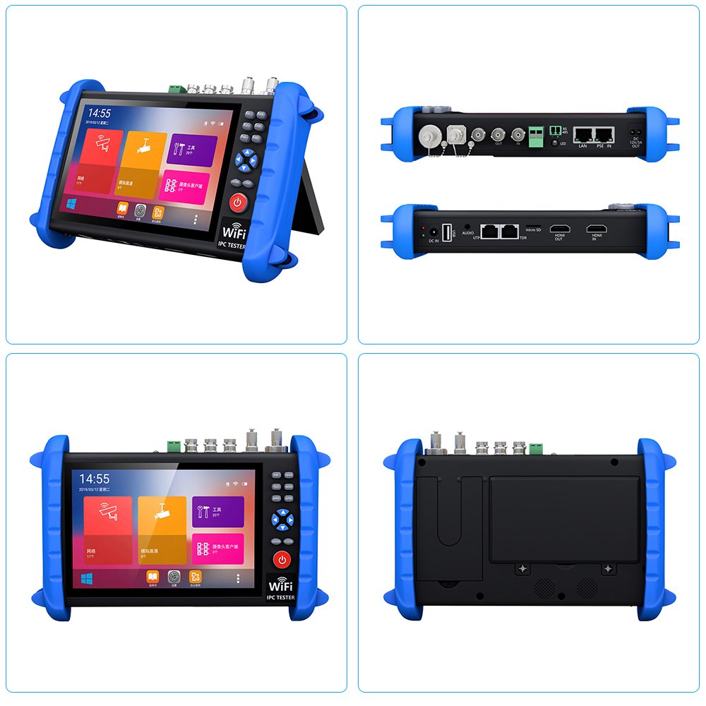 7 inch all function 8MP CVI TVI AHD SDI multimeter TDR optical power meter IPC camera tester monitor cctv testers