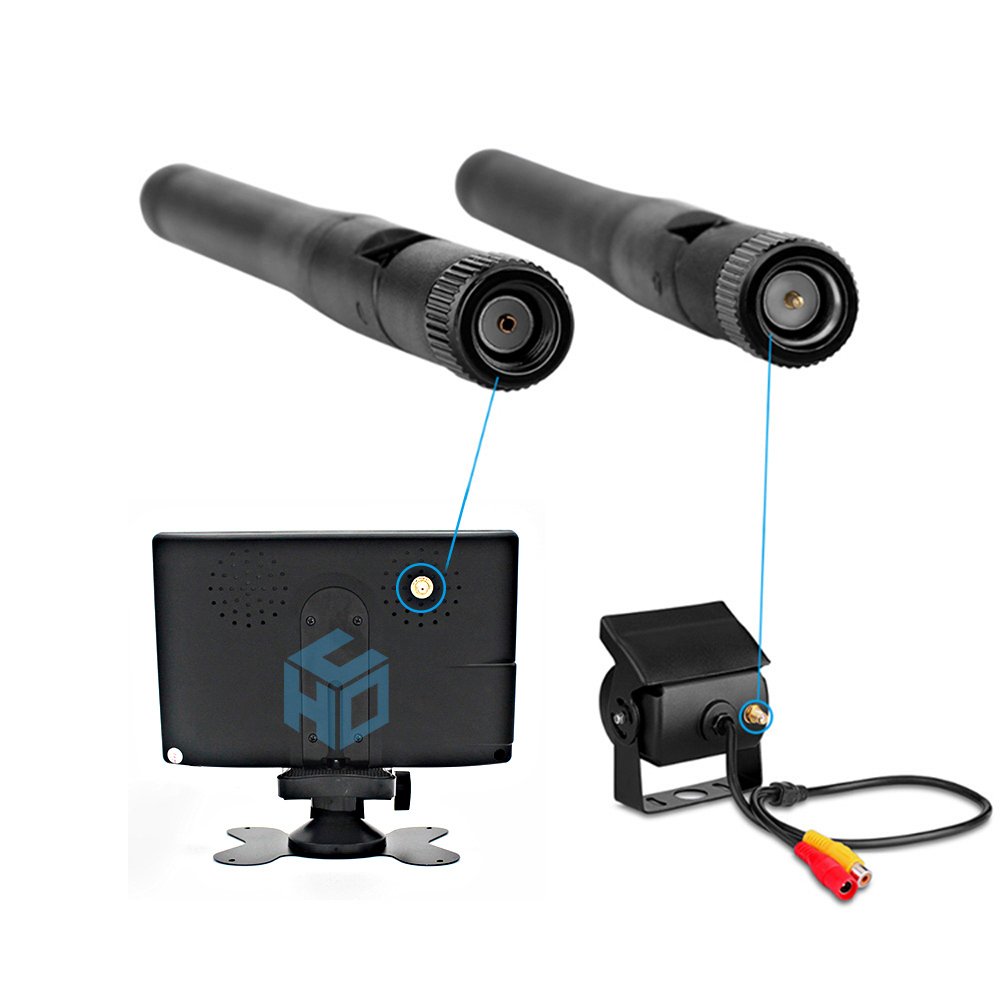 Vehicle waterproof vehicle camera reversing image blind area 7-inch wireless analog signal monitoring vehicle tachograph