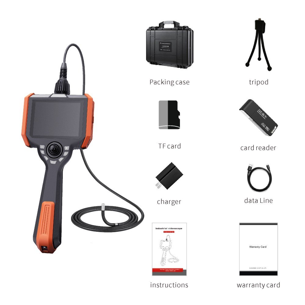 Double analog cameras HD wifi 360° industrial endoscope megapixel mini camera with 5'' LCD screen 6mm 720P video borescope