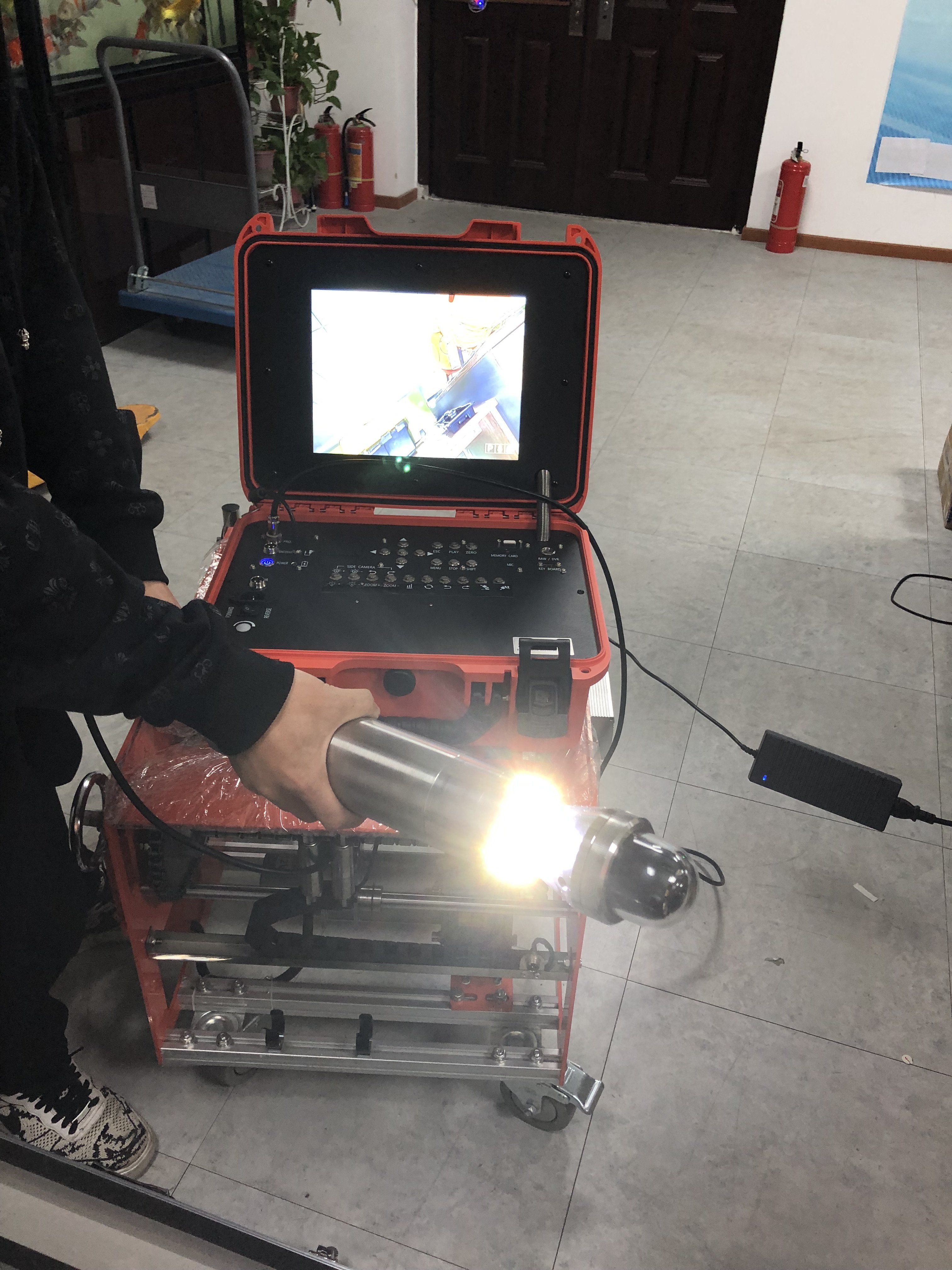 360 Degree Rotating PTZ camera 100m borehole drilling inspection camera