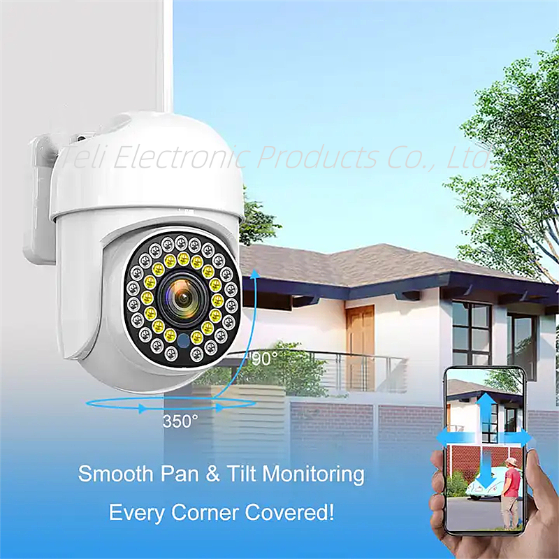 CCTV camera system 8-channel PTZ360 move up and down left and right full color audio XVR warehouse with analog camera kit
