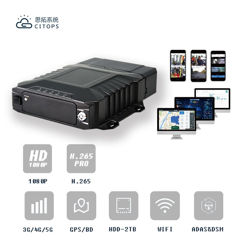 h.265 1080p mobile dvr memory card adas dms mdvr 4ch 8ch 4g / gps / wifi 4 cams for vehicle