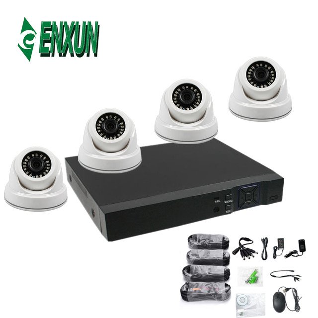 4 Channel Indoor Security Cctv Surveillance Camera System 5MP Plastic Cctv Camera Kit Full HD AHD 4ch DVR Kit